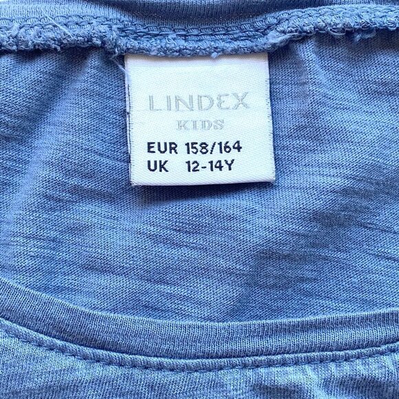 Lindex Girls Unicorn Graphic T-Shirt Size 12-14 / EU 158-164 Short Sleeves Blue - Picture 4 of 11